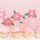 Cupcake toppers fleurs roses
