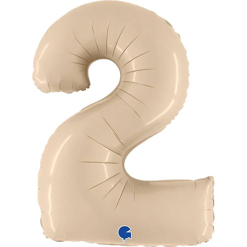 Ballon chiffre géant 1 mètre - satin beige de 0 à 9 - MODERN CONFETTI