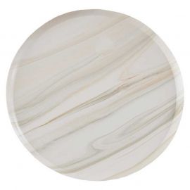 Assiettes en papier tendance marbre marron et crème x8