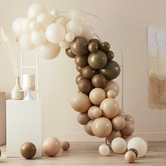 Kit d'arche de ballons nude et marron