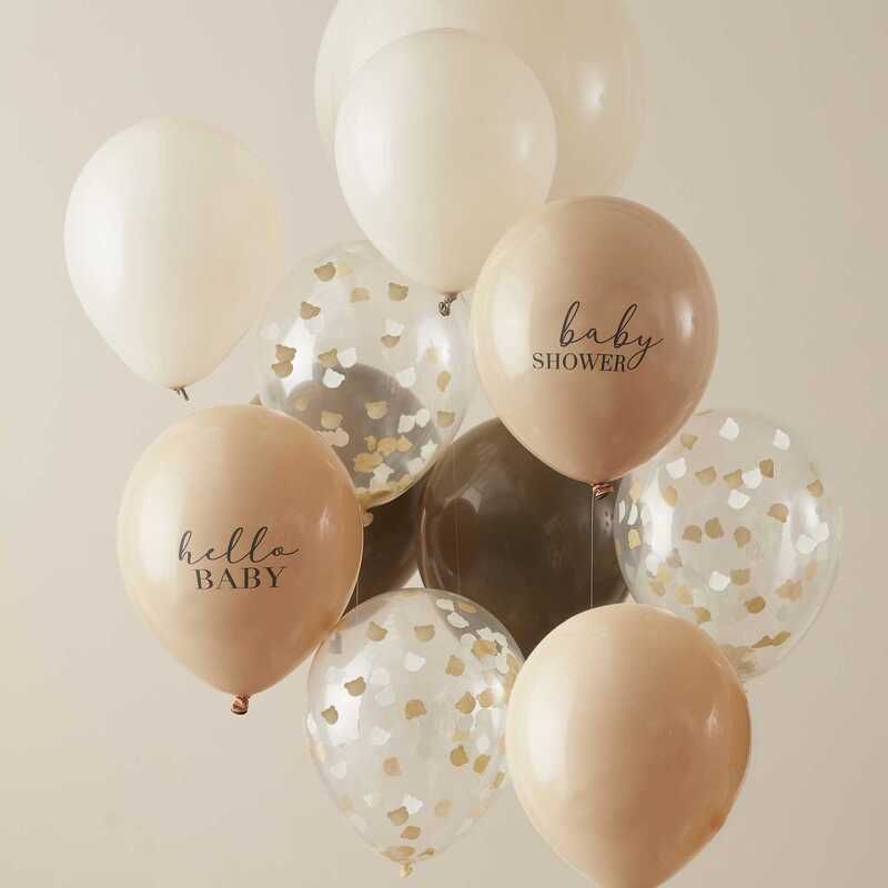 Lot de ballons beige et marron