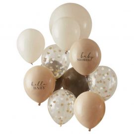 Kit arche à ballons Nuance de Marron, Blanc cassé et Doré(185