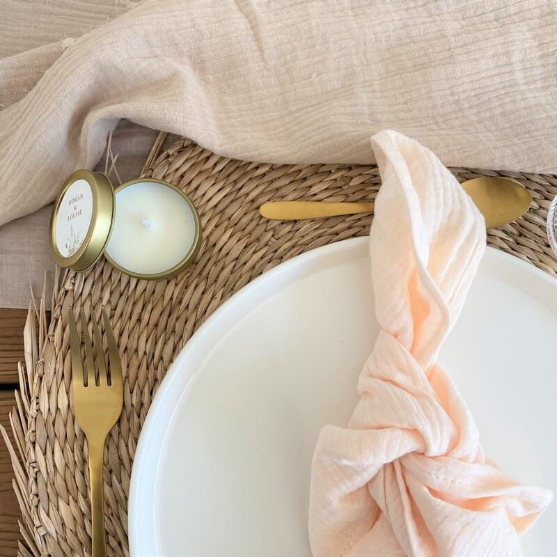 Coffret De 6 Serviettes De Table En Double Gaze De Coton Modèle Petite – Charmy