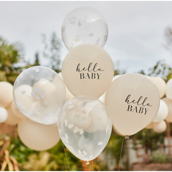 Ballons confettis nuages