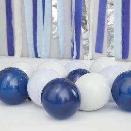 Ballons bleu marine, clair et gris x40