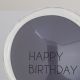 Ballons Happy Birthday bleu et transparent à double paroi