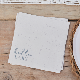 Serviettes baby shower Hello baby