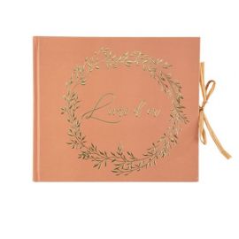 Livre d'or terracotta et or avec raphia