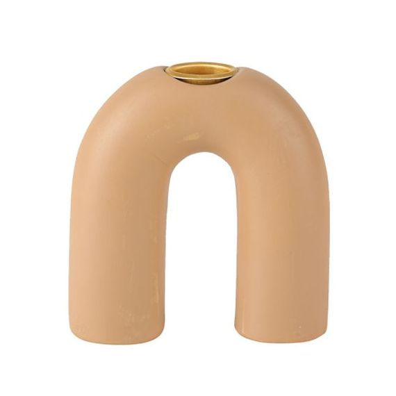 Bougeoir en céramique arrondi nude