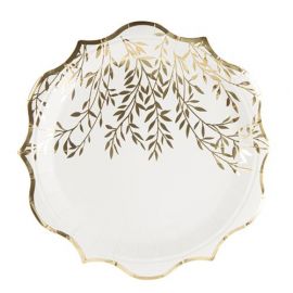 8 Assiettes Jolis Brins Blanches