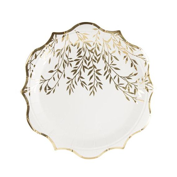 8 Assiettes Jolis Brins Blanches