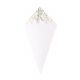  Lot de 10 cornets Jolis Brins Blanches et Or