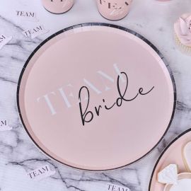 assiettes girly Team bride pour EVJF x8