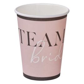 Lot de 8 gobelets girly Team bride pour EVJF