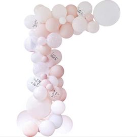 Arche de ballons EVJF Rose et Rose Gold