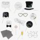 Accessoires vintage pour coin photobooth mariage