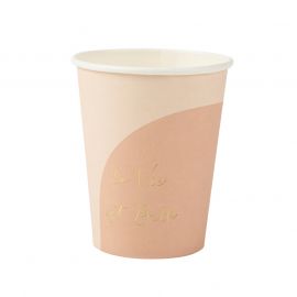 gobelets minimalistes La Vie est Belle Nude Blush et dorée