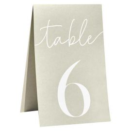 Numéro de table carton vert sauge
