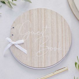 Livre d'or bois rond personnalisable mariage, baptême, anniversaire