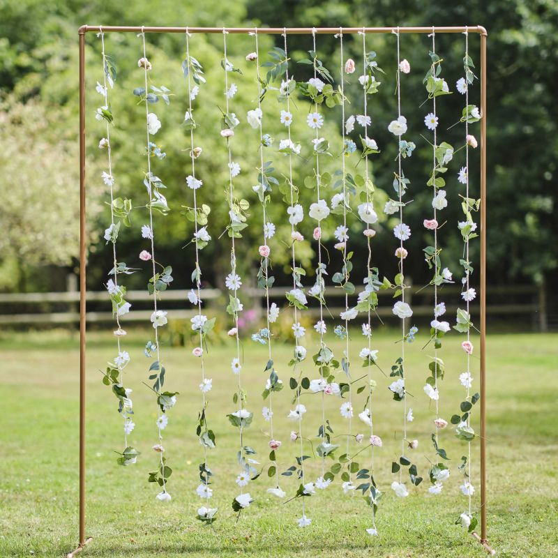 Autocollants de porte cour avec des plantes et des fleurs