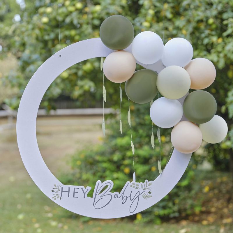 Cadre photobooth baby shower botanique et ballons - MODERN CONFETTI