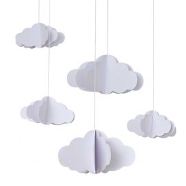 Décoration suspendu baby shower nuage 3D