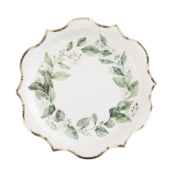 Assiettes jetables botanique x8