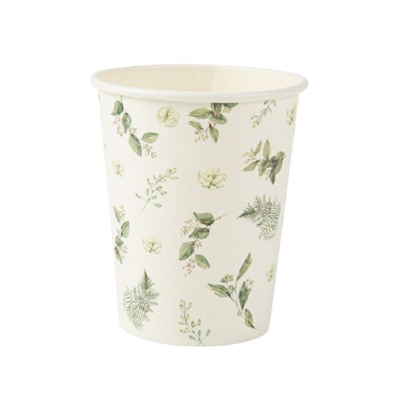 Gobelets jetables botanique x8
