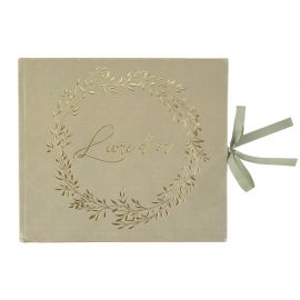 Livre d'or minimaliste vert sauge et or