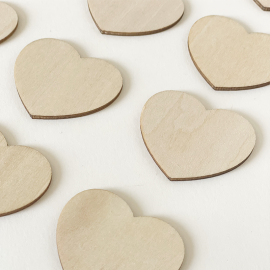 Petits cœurs en bois personnalisables 65x60 mm