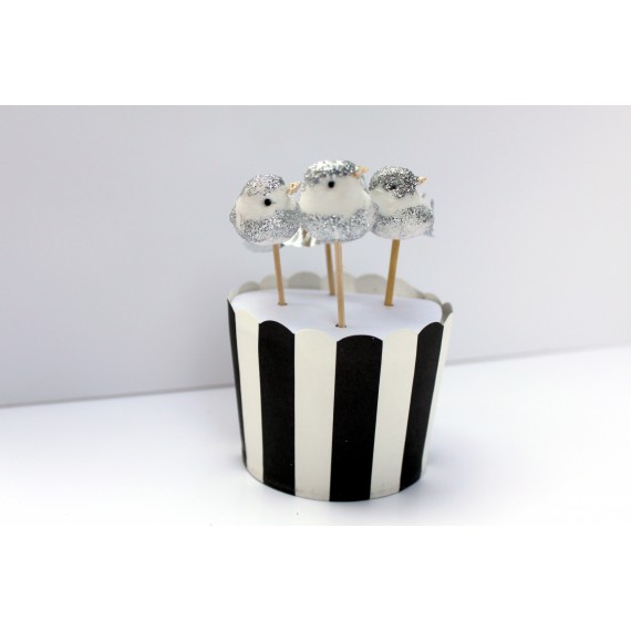 Lot 4 cupcakes toppers oiseaux