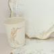 Gobelets beige carton pampa et fleurs blush et or