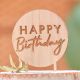 Cake topper rond "happy birthday" en bois