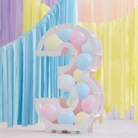 Ballon Géant Mylar Chiffre 3 Doré, dim. 65 cm x 1 m, décoration  anniversaire babyshower aluminium