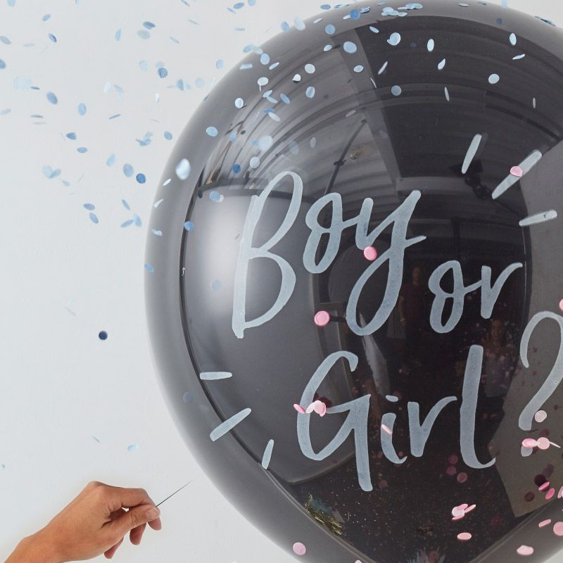 Kit Ballon Annonce Surprise Fille ou Garçon avec Confettis - Les Bambetises