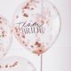 Ballons confettis EVJF rose nude x 5