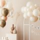 Ballons confettis nounours camel, marron et nude pour baby shower