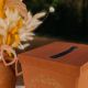Urne "merci" en carton terracotta - mariage, anniversaire