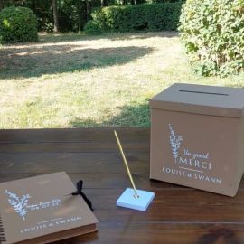 Livre d’or mariage personnalisable kraft - Fleurs sauvages