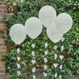 Ballons EVJF "Team Bride" et guirlandes fleuries X5