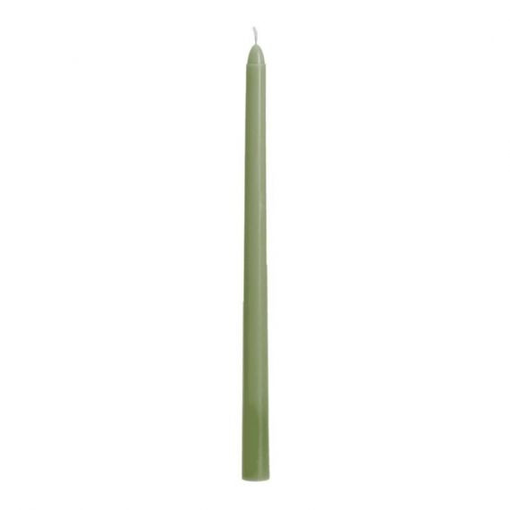 2 bougies flambeau vert sauge pour chandelier, bougeoir