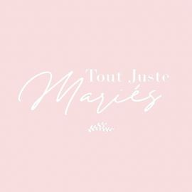 Sticker voiture mariage "tout juste mariés"