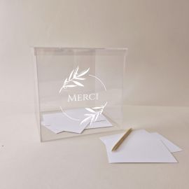 Urne mariage provençal transparente plexiglas - Olivier