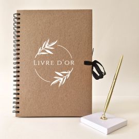 Livre d'or mariage provençal personnalisé kraft - Olivier