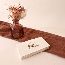 Boite à alliances personnalisable en bois mariage minimaliste - Curve