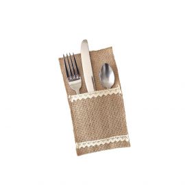 Portes couverts en jute et dentelle x4