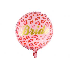 Ballon EVJF "Bride" leopard rouge et rose 45 cm