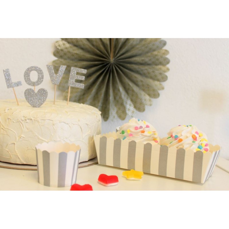 decoration gâteaux cake topper set deco paillettes love you