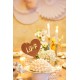 Cake topper coeur LOVE en bois