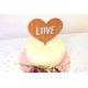 Cake topper coeur LOVE en bois